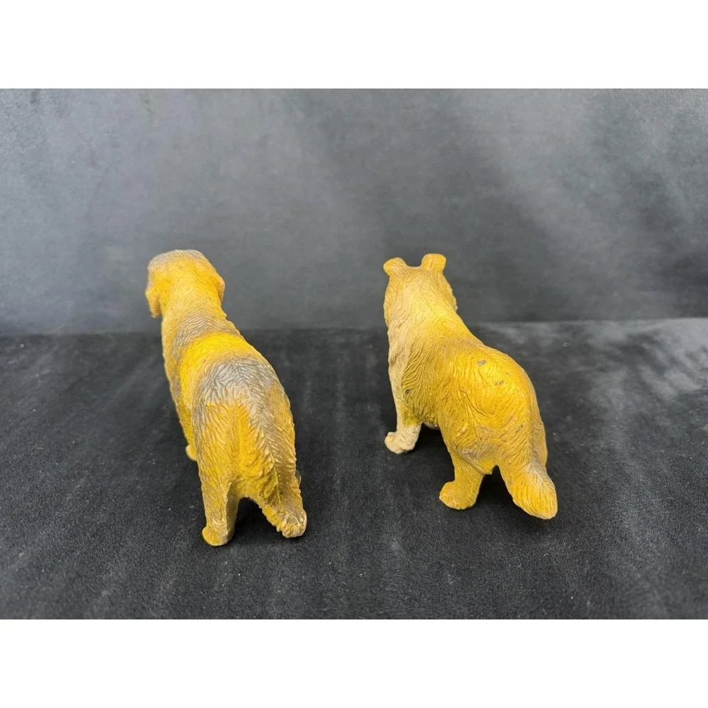 Imperial Toy Corp Rubber Dogs St. Bernard & Collie Hong Kong 1974 Vintage Toys